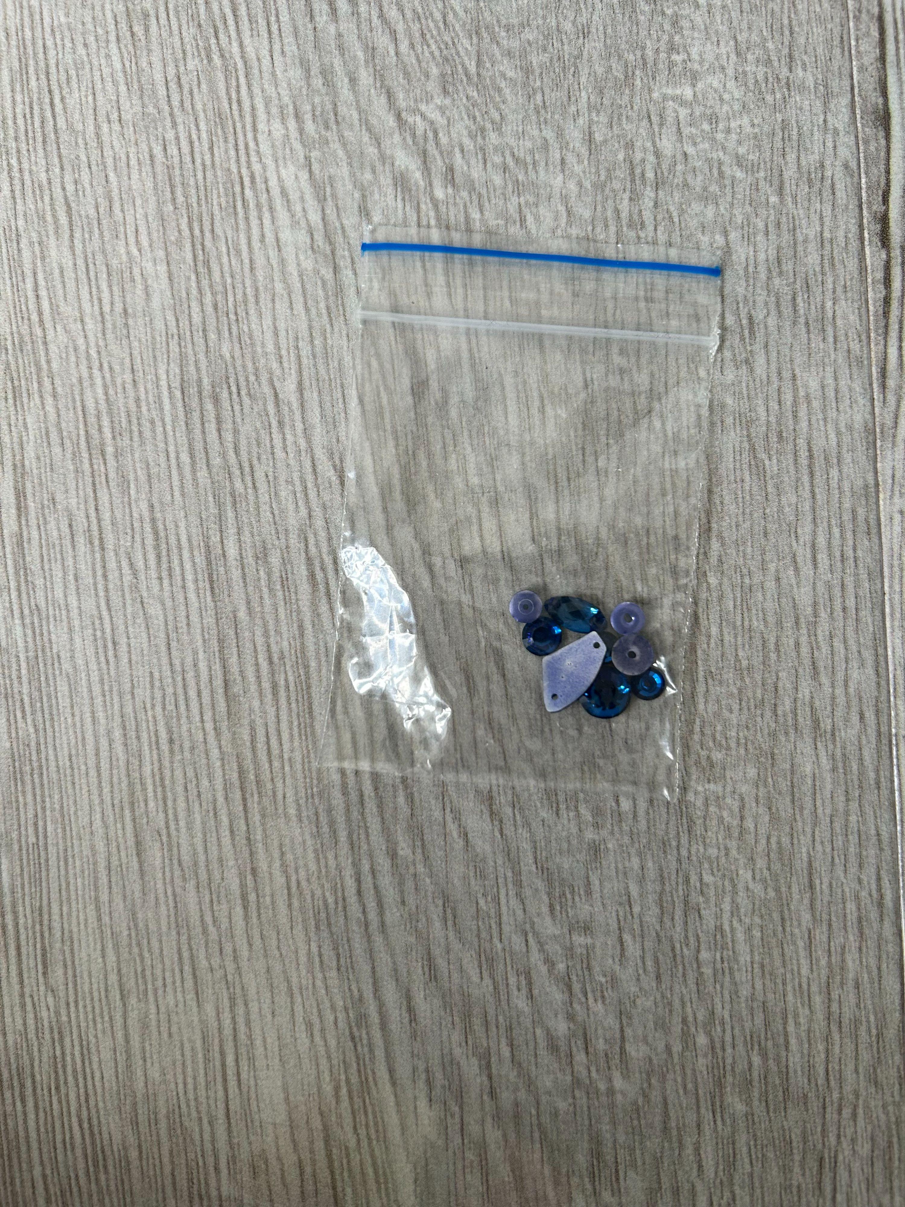 Blue Bow Embroidered Crystal Sandals