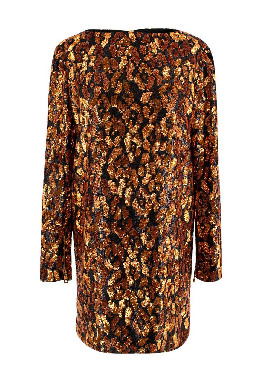 Balmain sequin bronze  & gold mini dress
