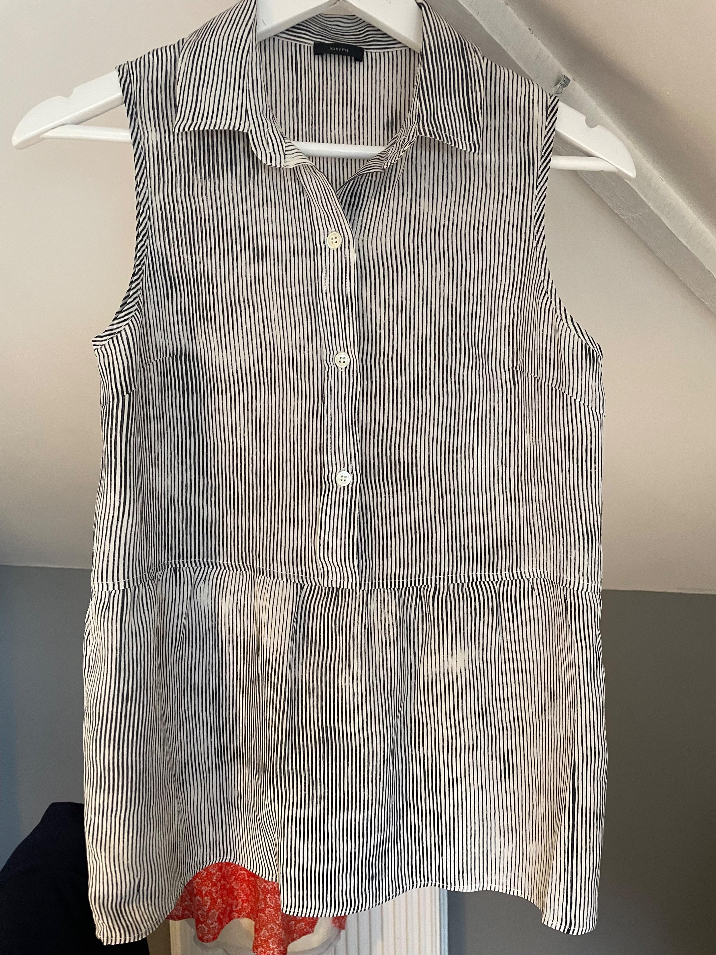 Merino Wool/Silk Blend Striped Top