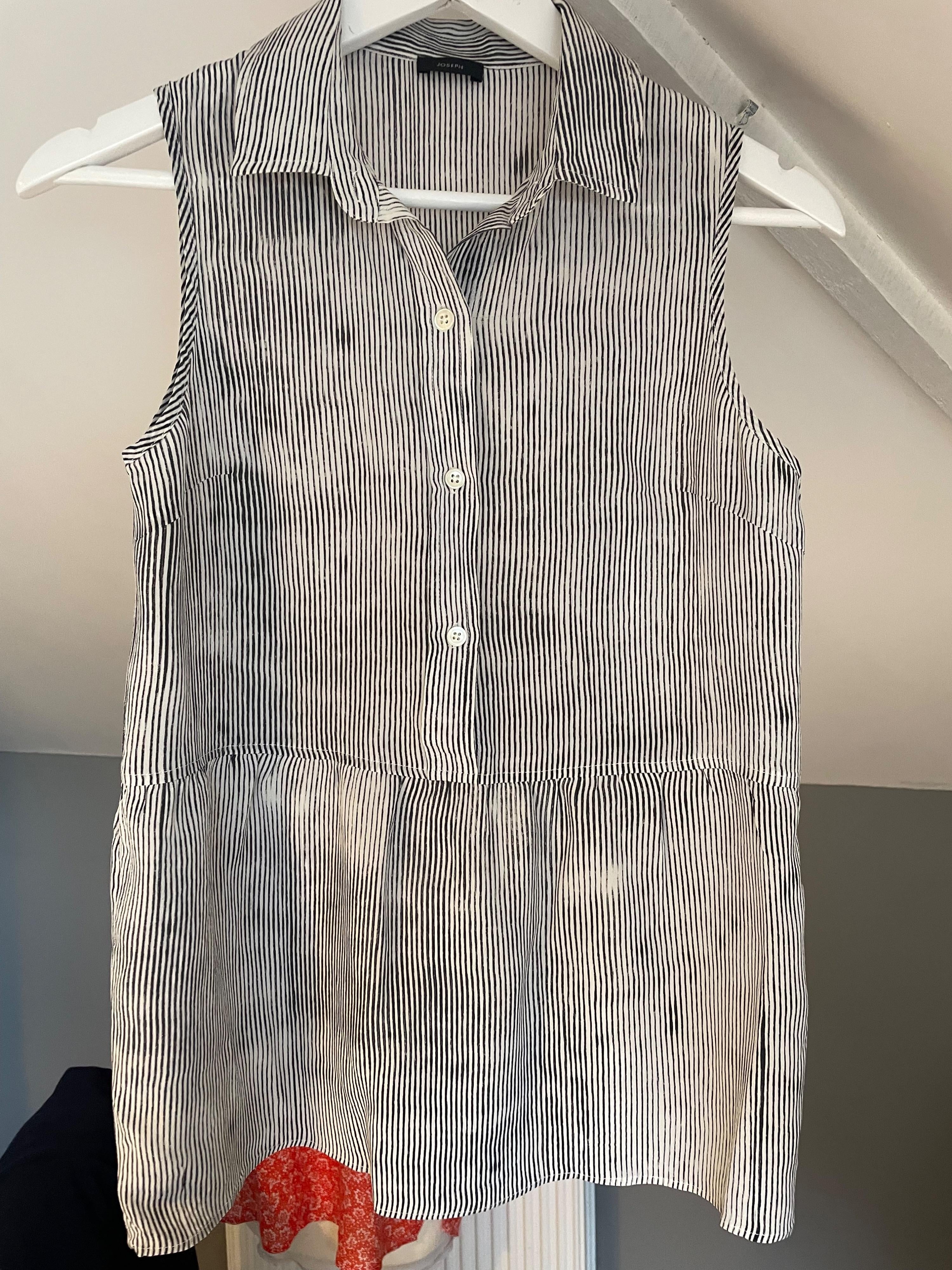 Merino Wool/Silk Blend Striped Top