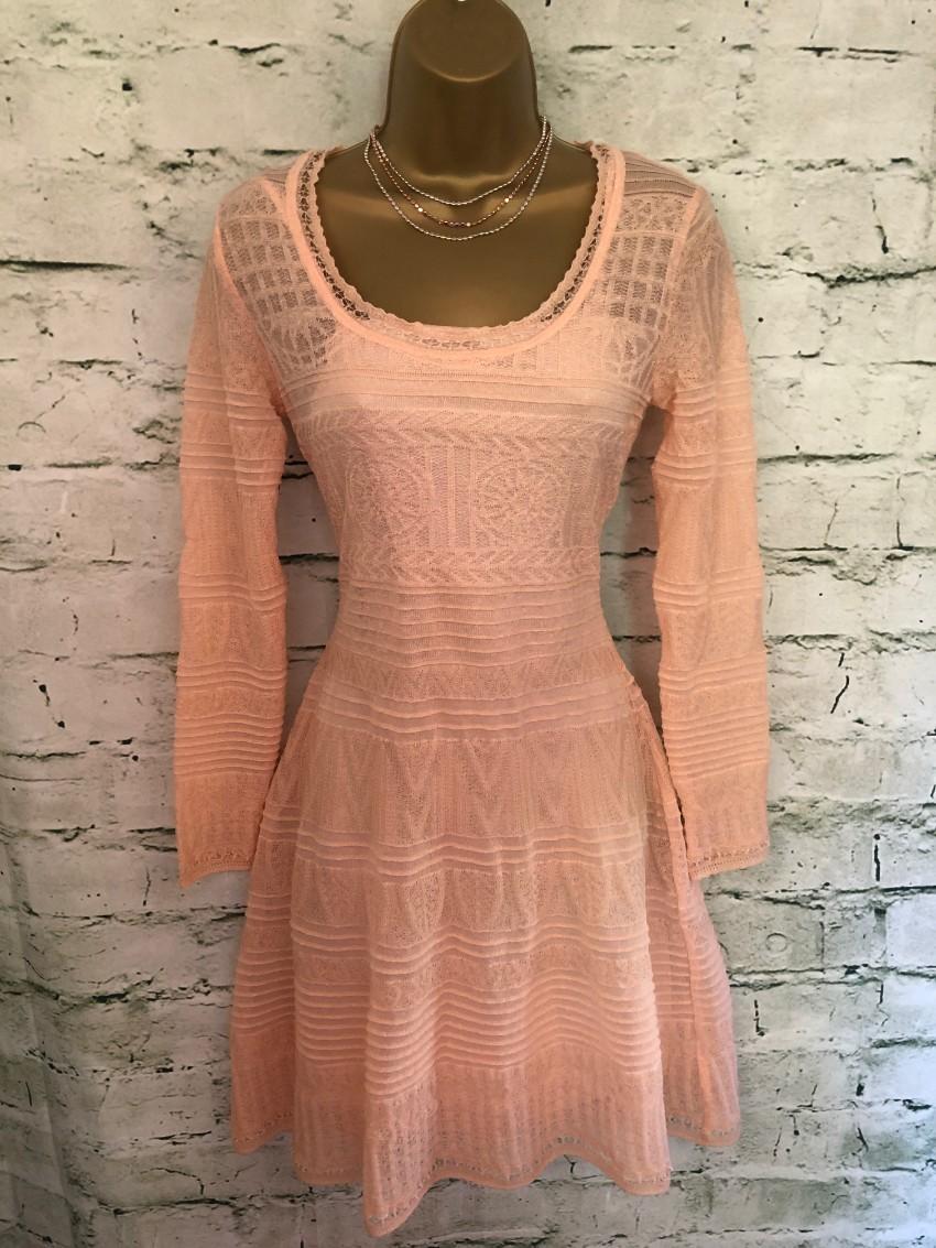 Missoni Peach Crochet Knit Dress