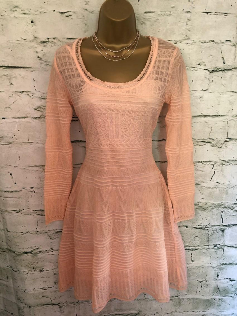 Missoni Peach Crochet Knit Dress