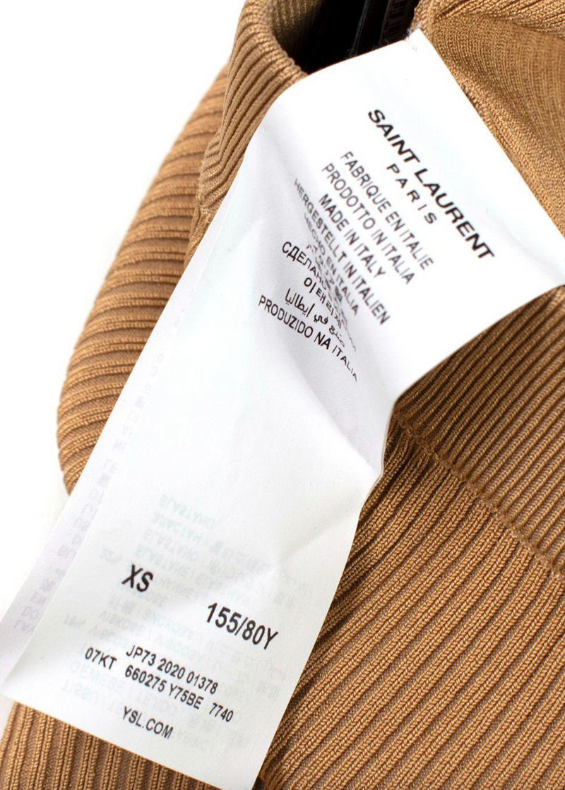 Saint Laurent Camel Ribbed Cycling Shorts