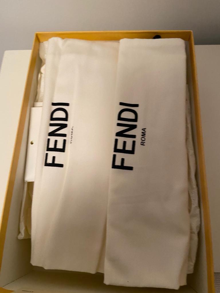 Fendi textured Leather & Calf Hair Multicoloured Sandals