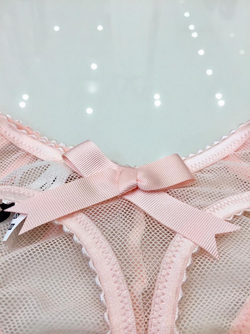 Chantal Thomass Rose Pink Bow Thong