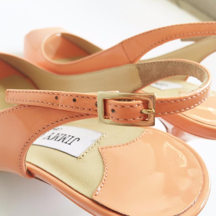 Jimmy Choo Nova Patent Leather Slingback Platform Sandals