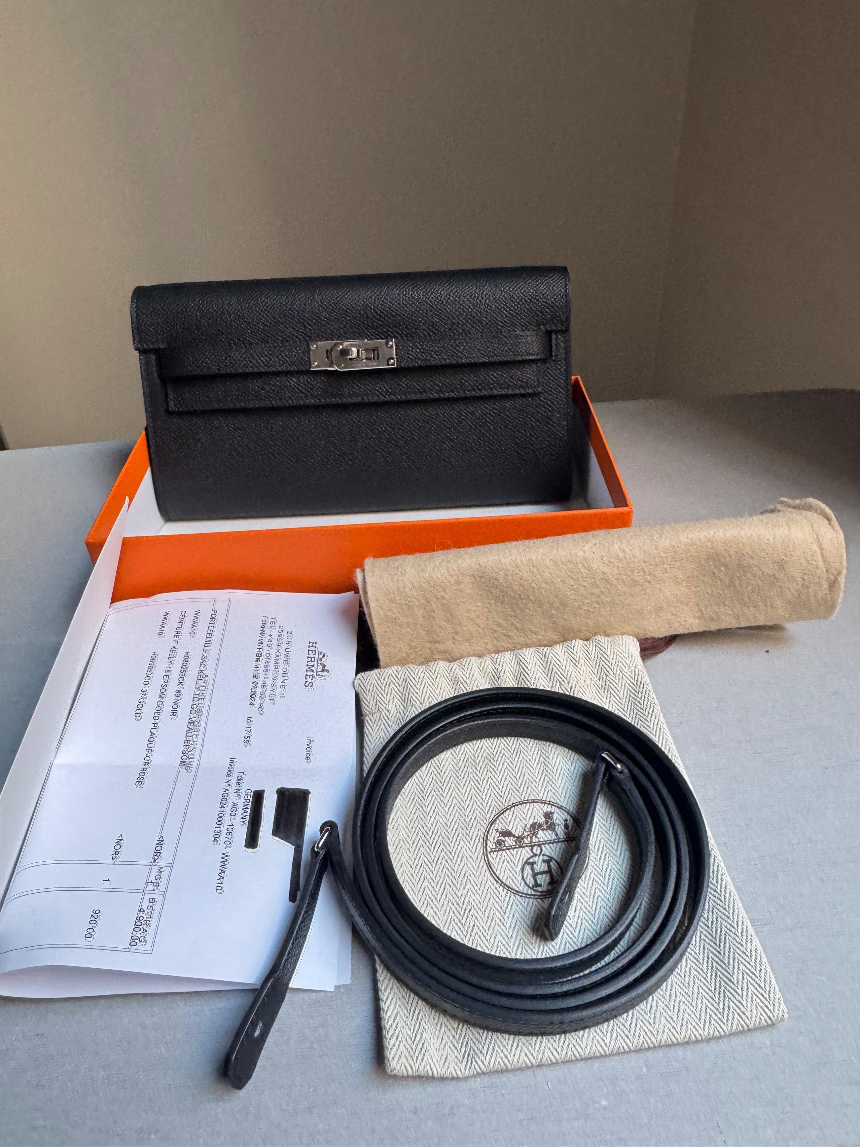 Hermes Black Epsom Kelly To Go