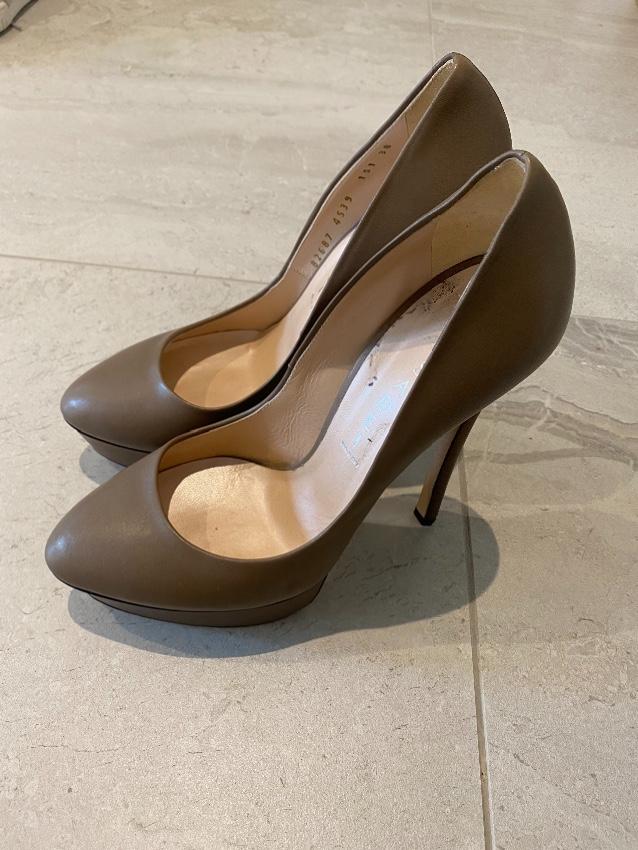 Casadei Taupe Platform Stiletto Pumps