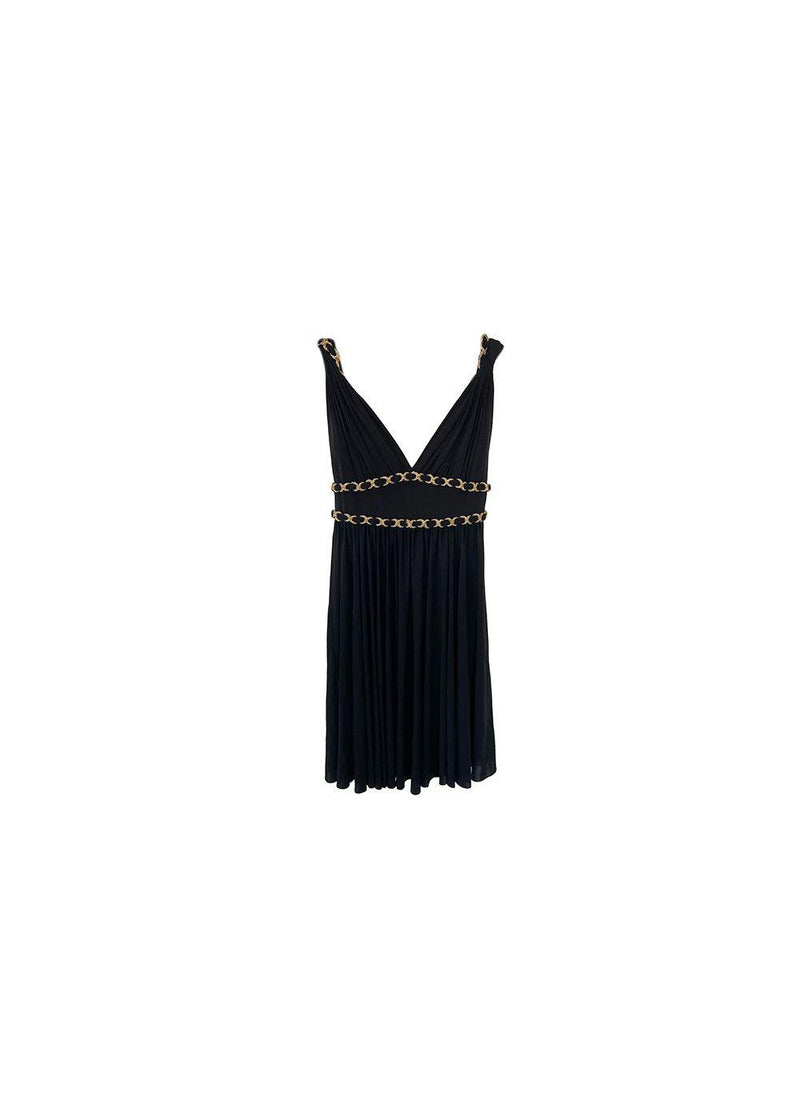 Black & Gold Draped Dress