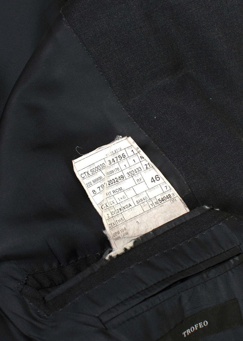 Ermenegildo Zegna Charcoal Single Breasted Wool Suit