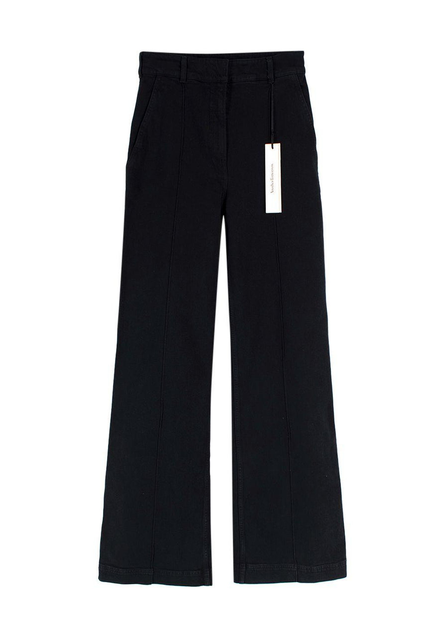 Another Tomorrow Black High Waisted Denim Trousers