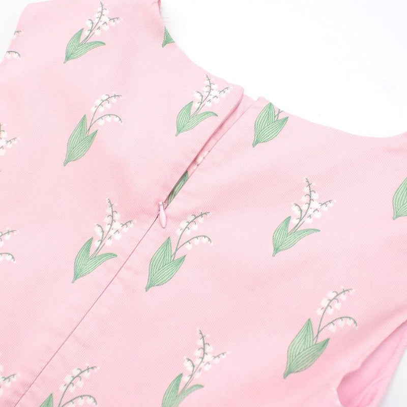 Jacadi baby pink sleeveless printed dress