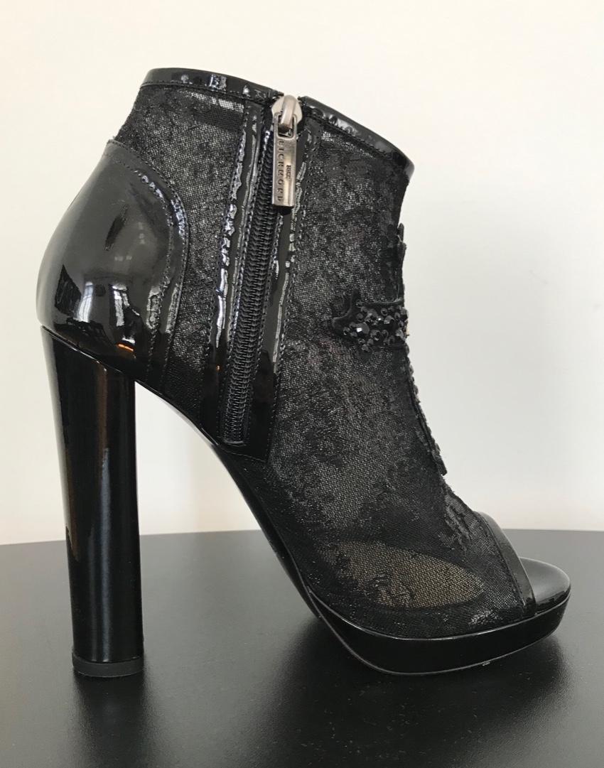 John Richmond lace rhinestone ankle boots