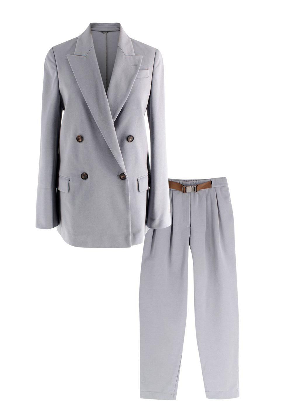 Brunello Cucinelli Grey Blazer and Trouser Two Piece Suit