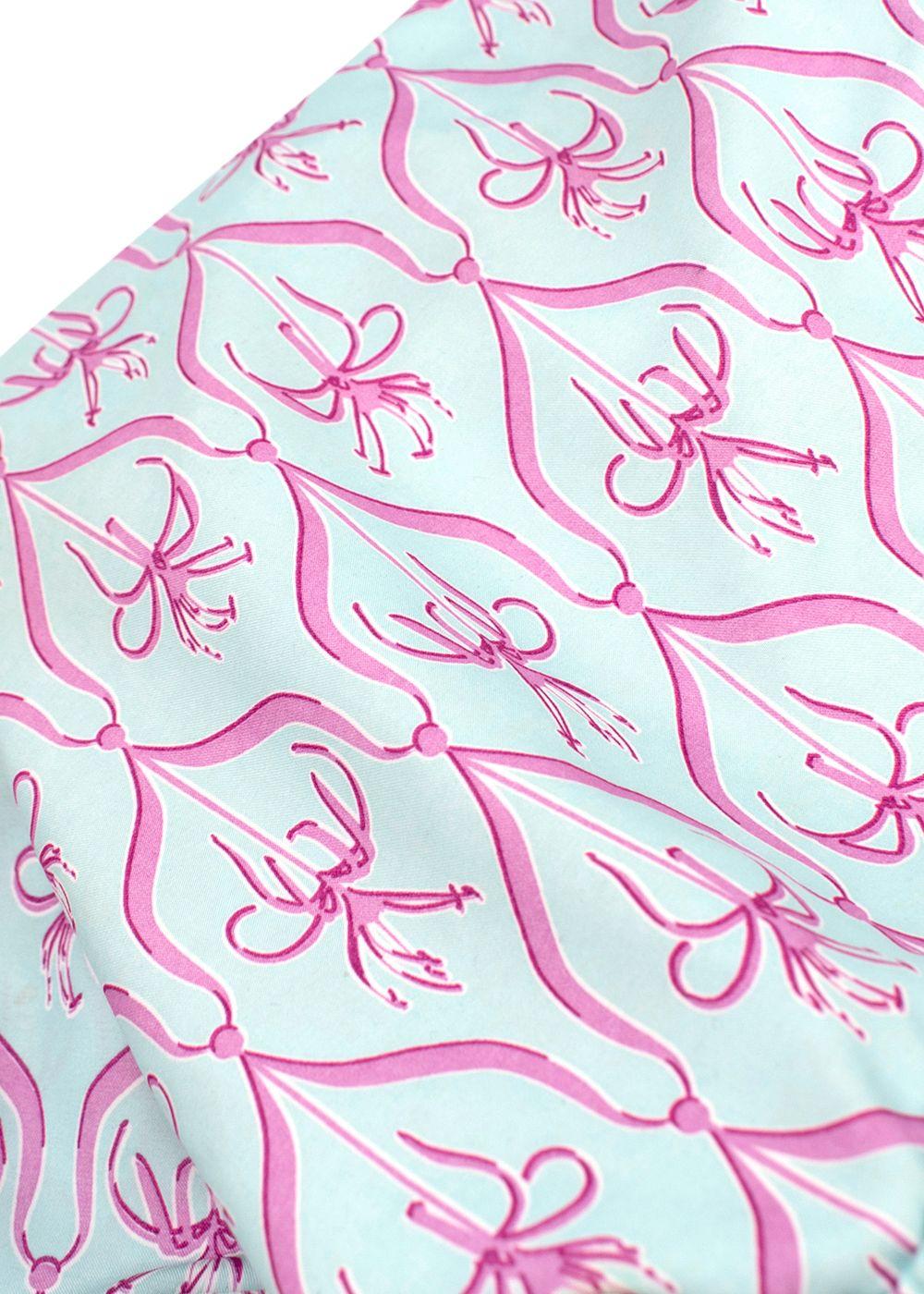 Pink House Mustique Mint and Pink Floral Shorts