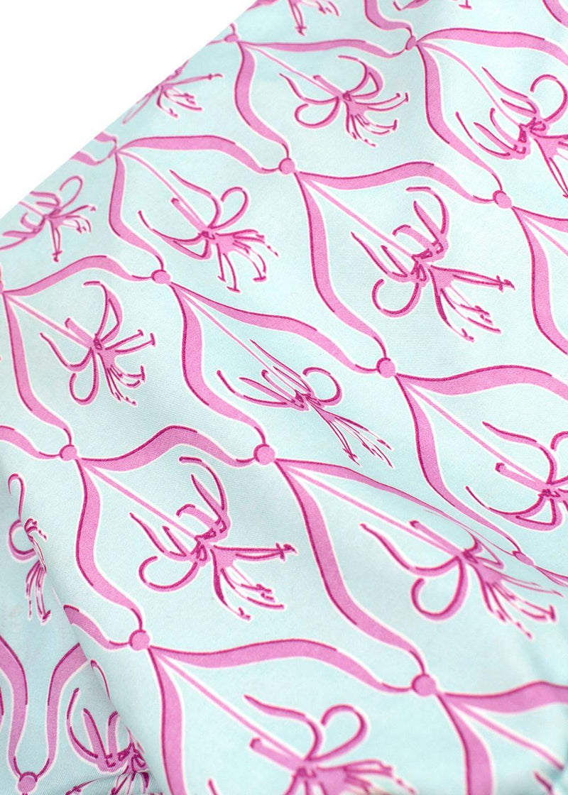 Pink House Mustique Mint and Pink Floral Shorts