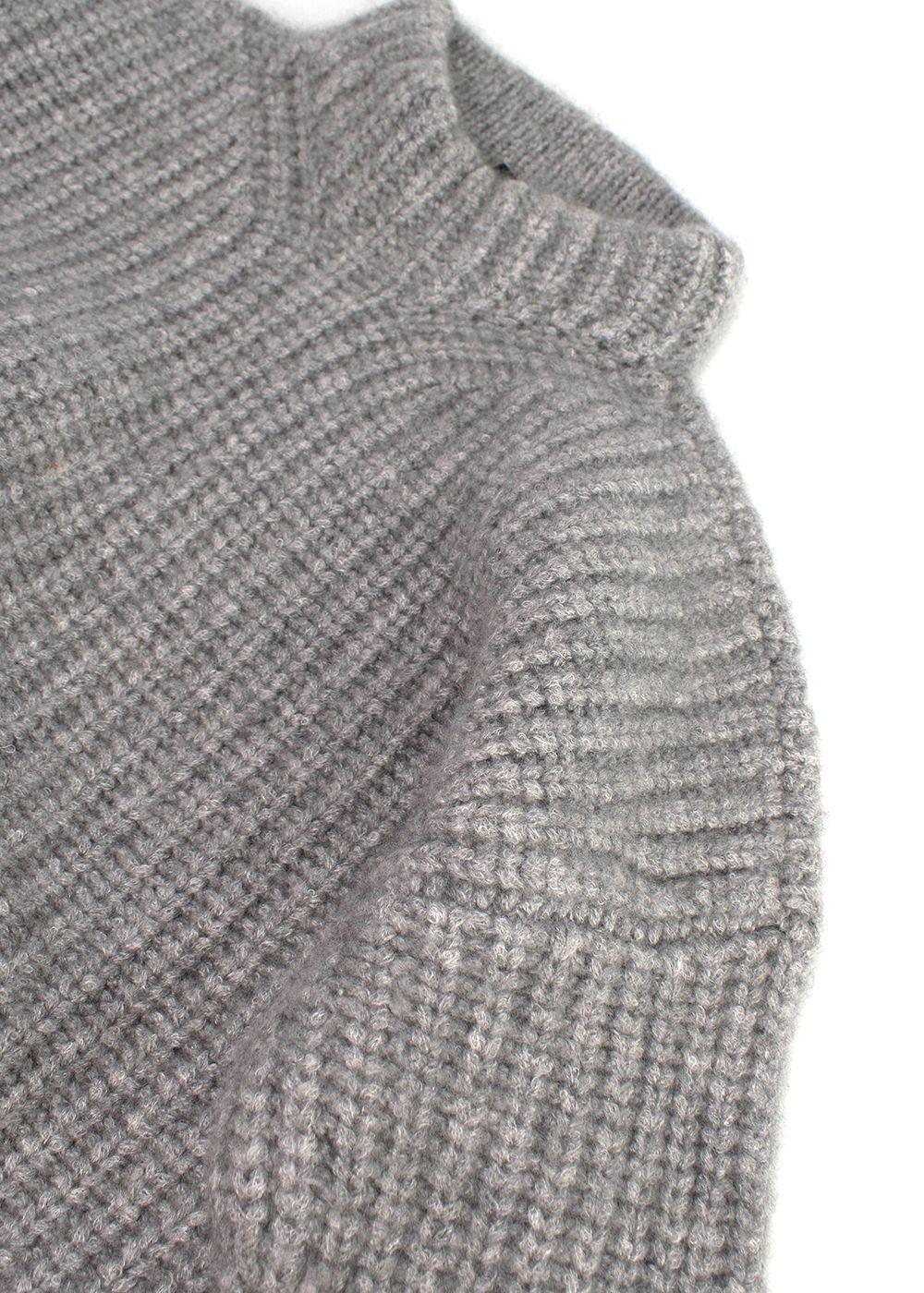 Giorgio Armani Grey Cashmere & Silk Mock-neck Jumper