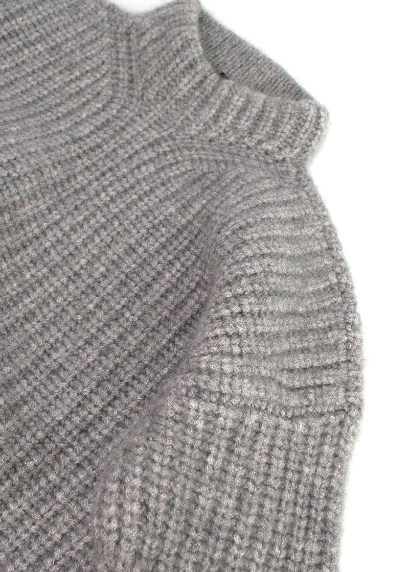 Giorgio Armani Grey Cashmere & Silk Mock-neck Jumper