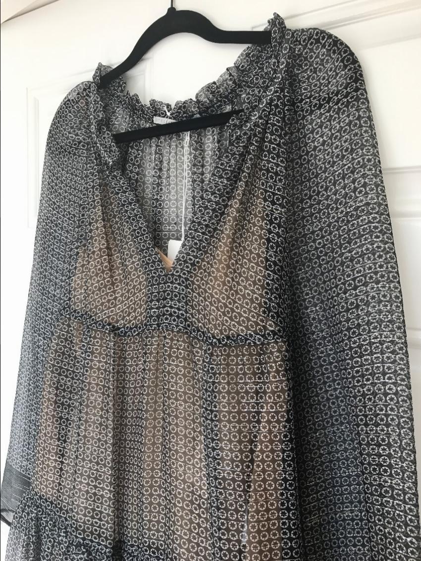 Stella Mccartney Circle Star Print Silk Tiered Dress