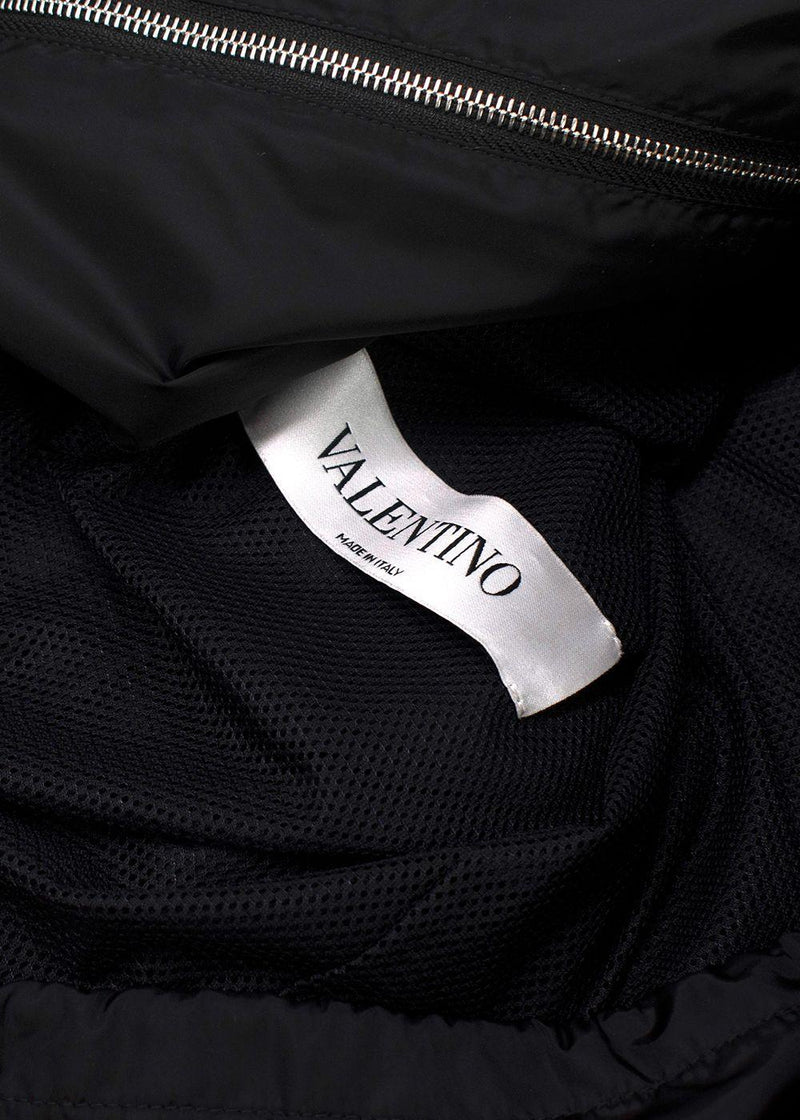 Valentino Black Hooded VLTN Rain Jacket