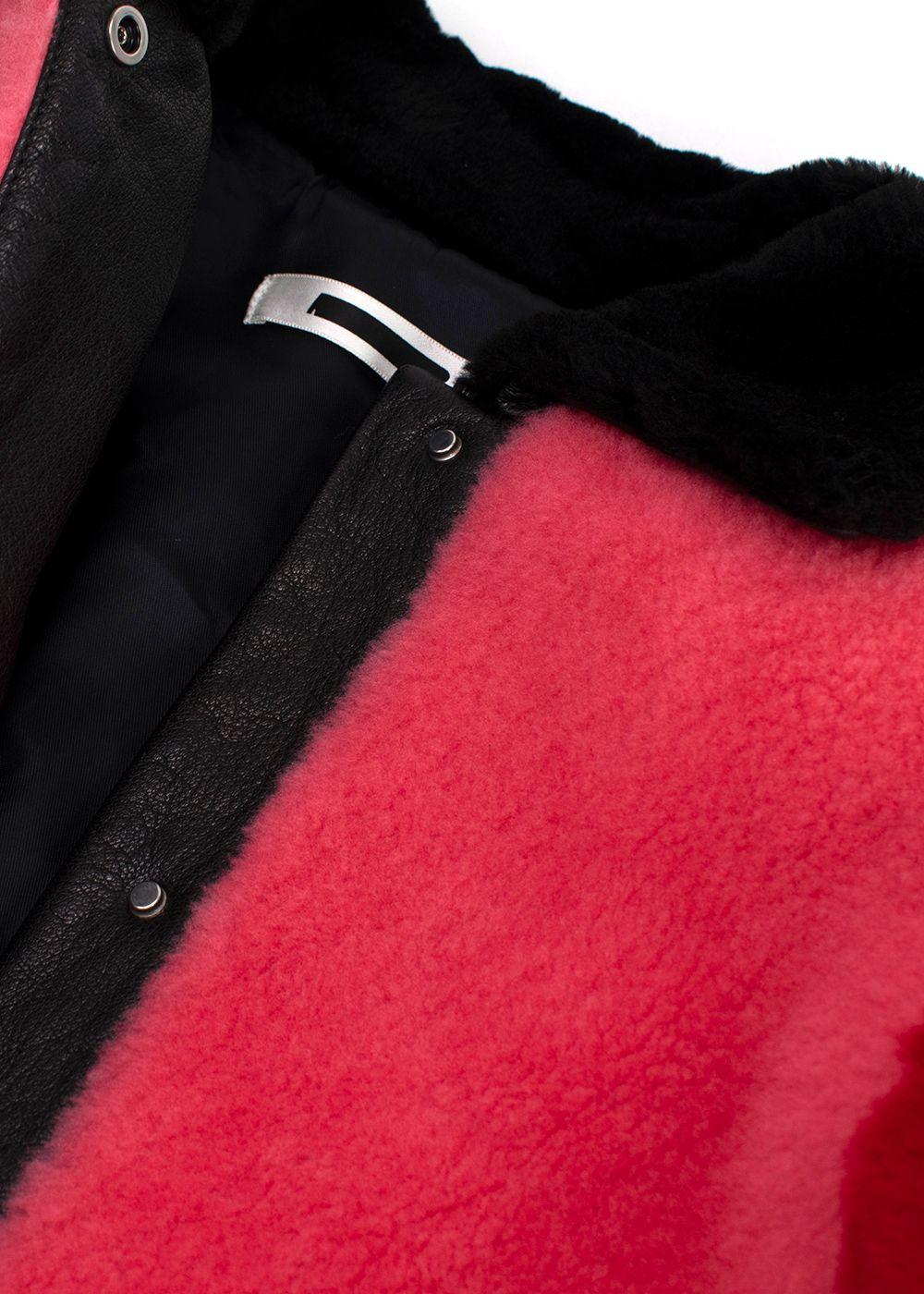 MCQ Red & Pink Shearling Zip Jacket