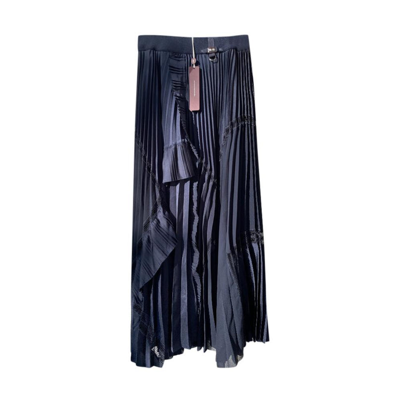 High by Claire Campbell Navy Pleated Midi Skirt