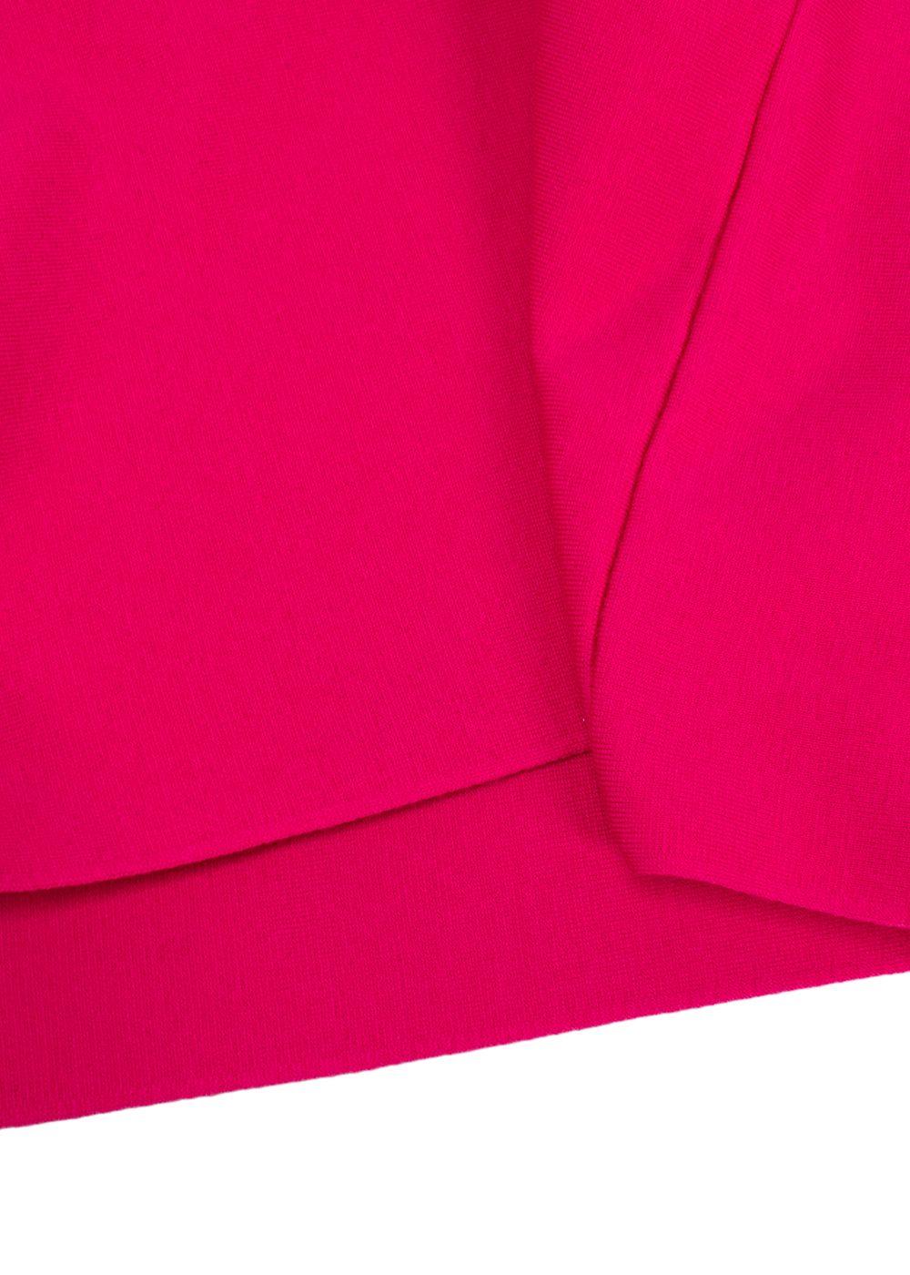 Carolina Herrera Hot Pink Wool Blend Flared Sleeve Top
