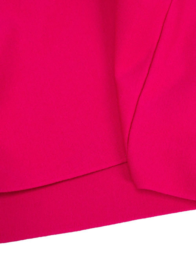 Carolina Herrera Hot Pink Wool Blend Flared Sleeve Top