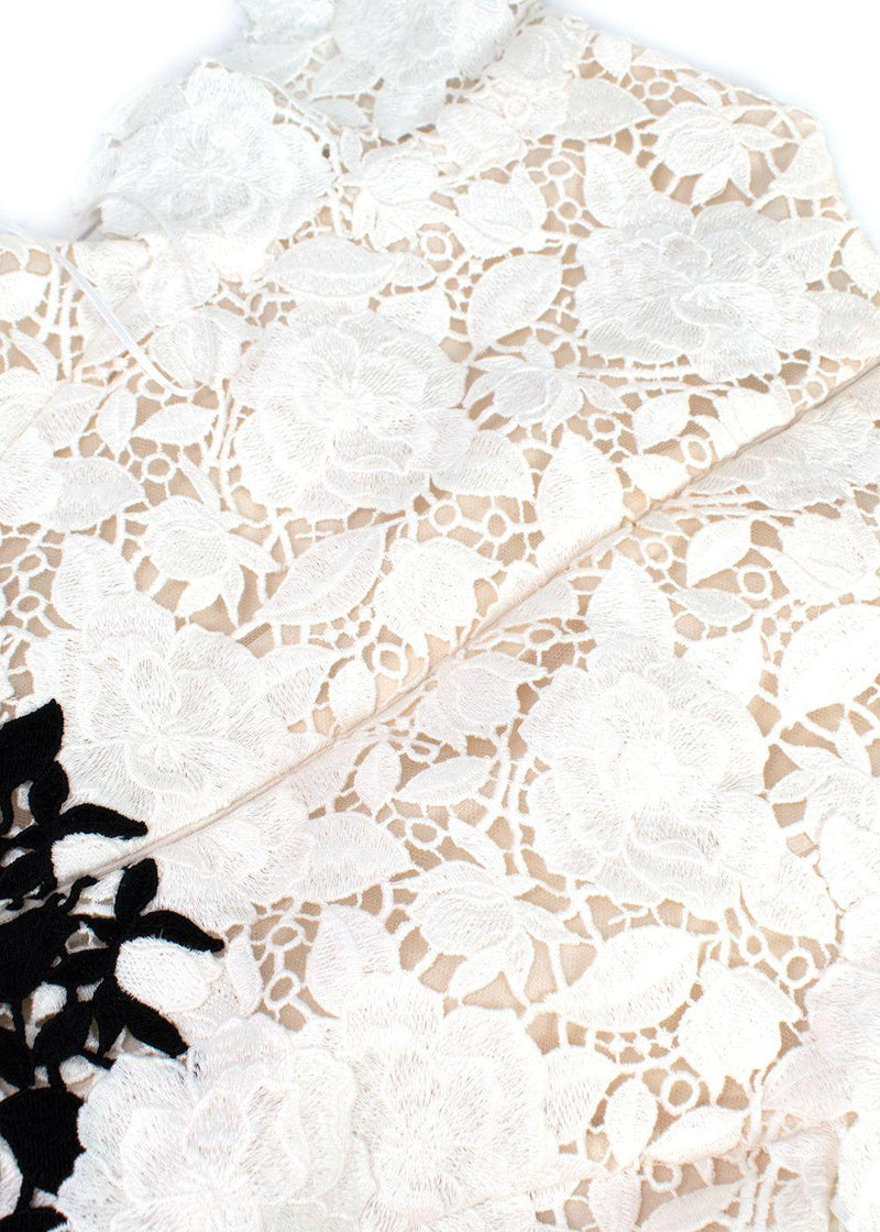 Giambattista Valli white & black lace mini dress