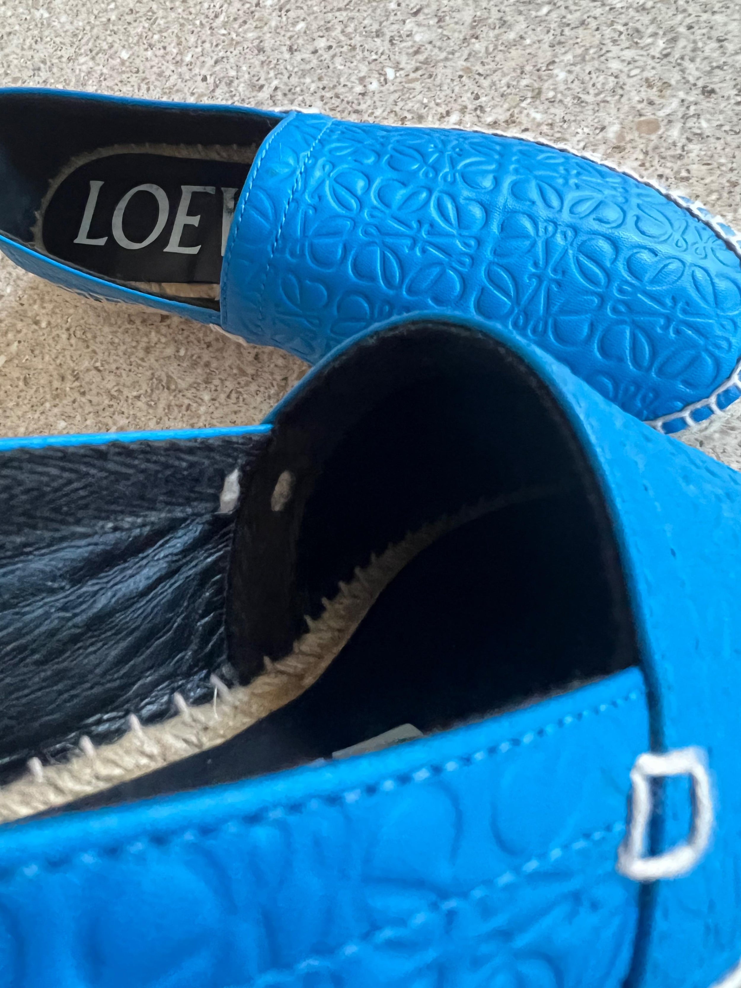Loewe Blue Leather Espadrilles