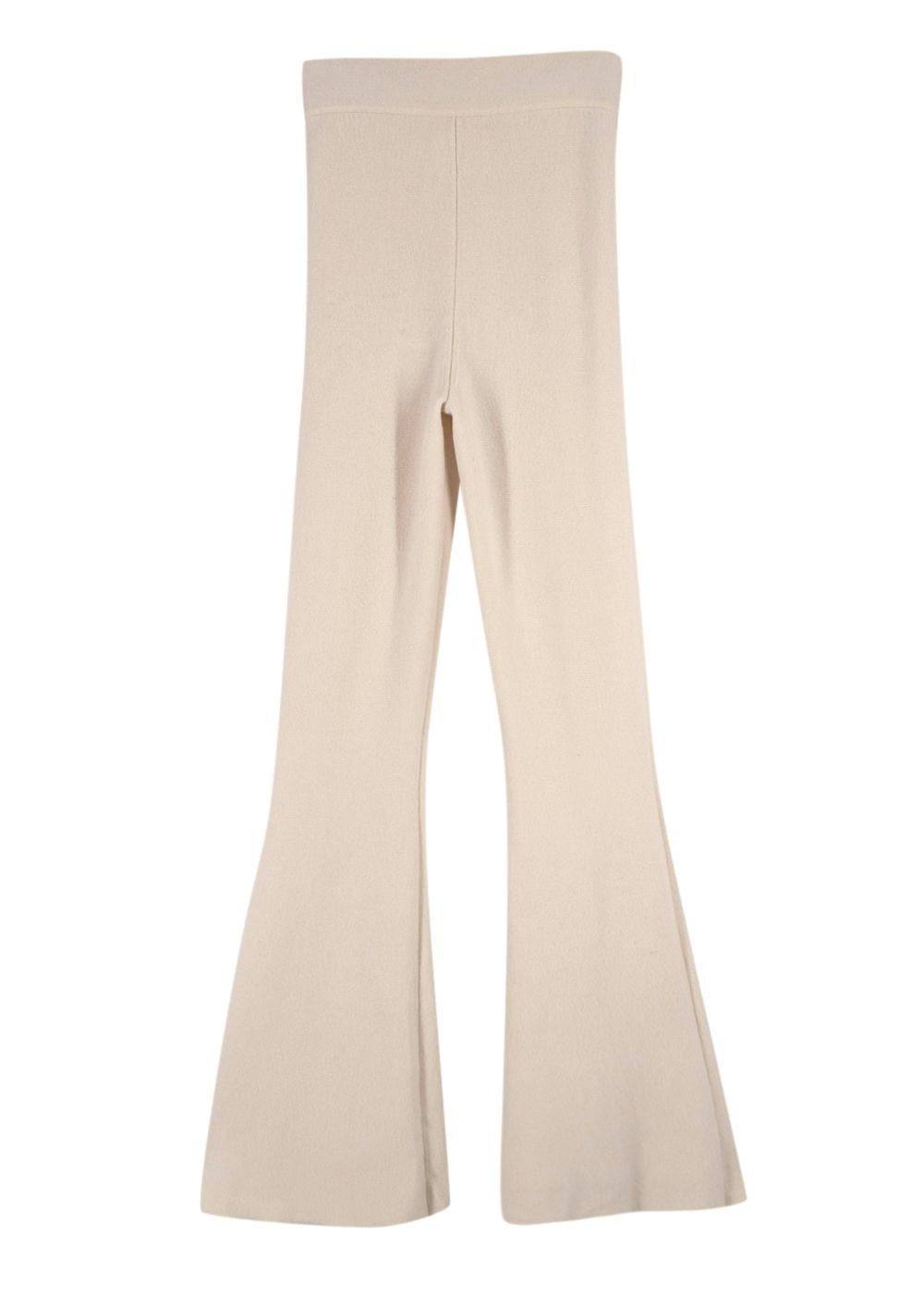 Galvan Cream Maia Cashmere Flared Trousers