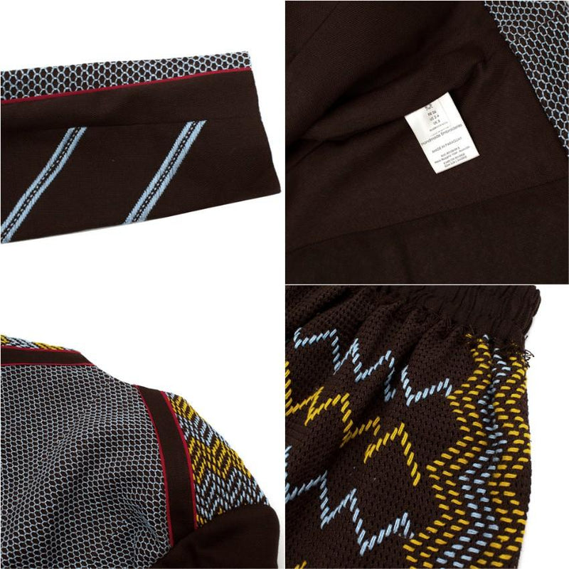 Rue Mariscal Brown Fully Embroidered Biker Jacket & Boxer Shorts
