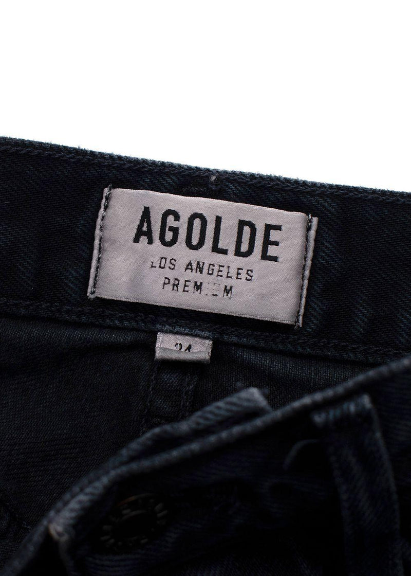Agolde Black Straight Leg Denim Jeans