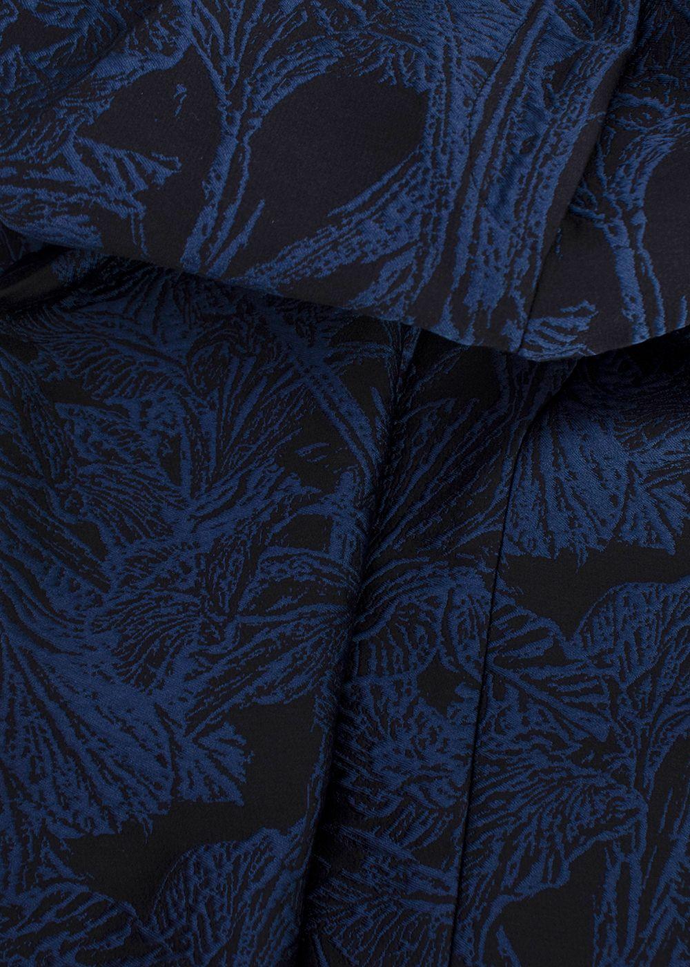 Roberto Cavalli Blue Tropical Brocade Trouser Suit