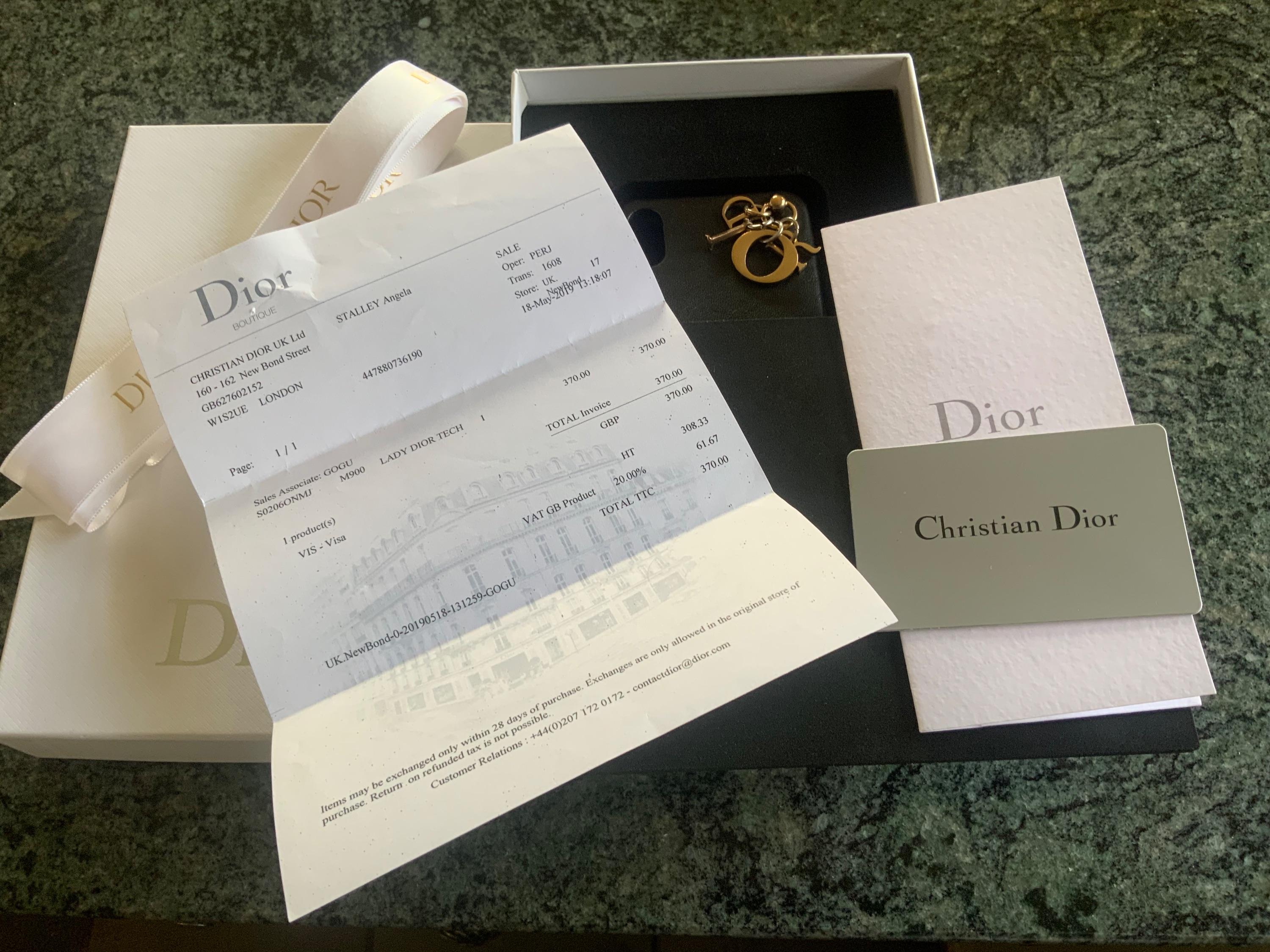 Lady Dior iPhone XS Black Leather Cover