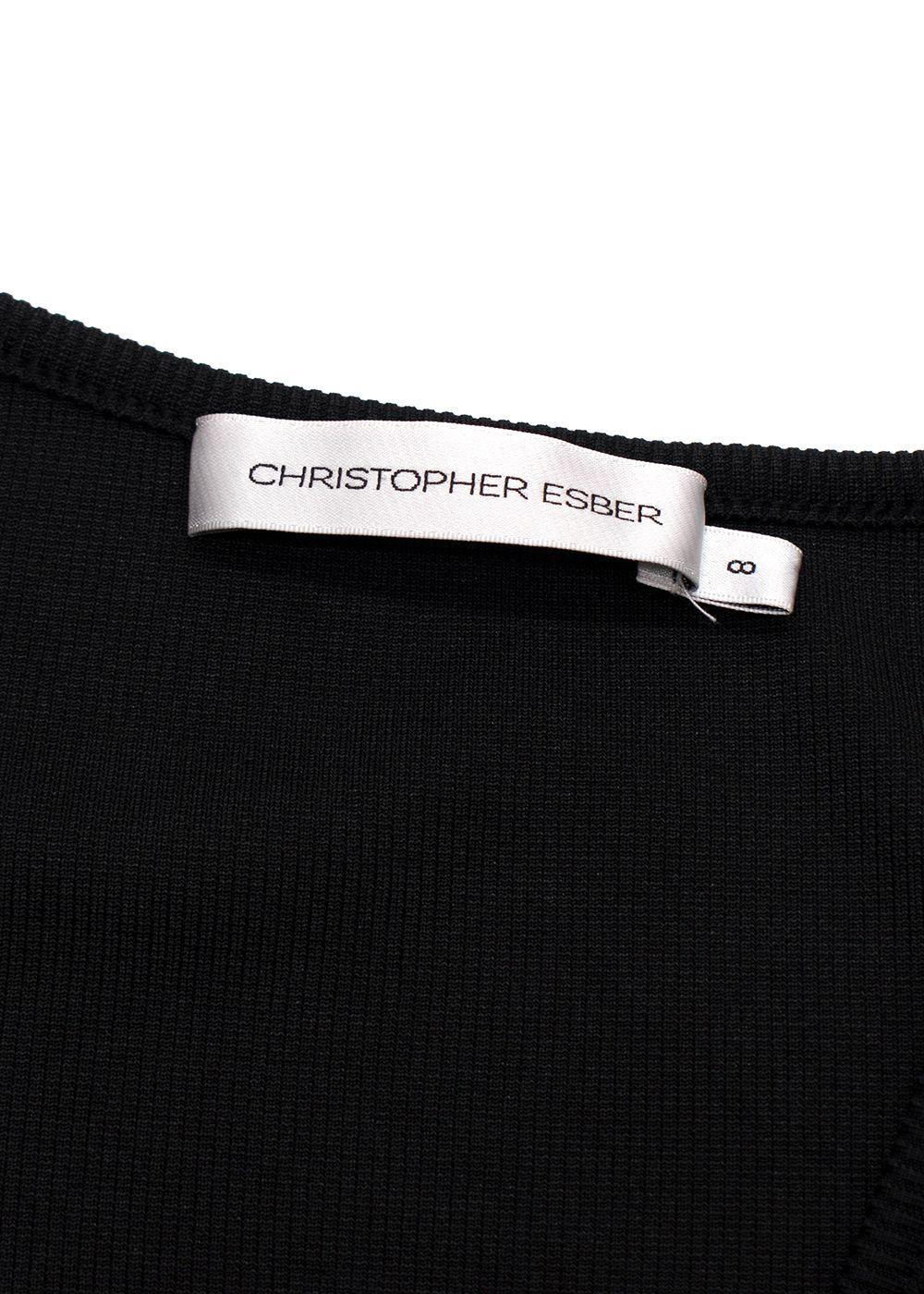 Christopher Esber Black Serpentine Embellished Midi Dress