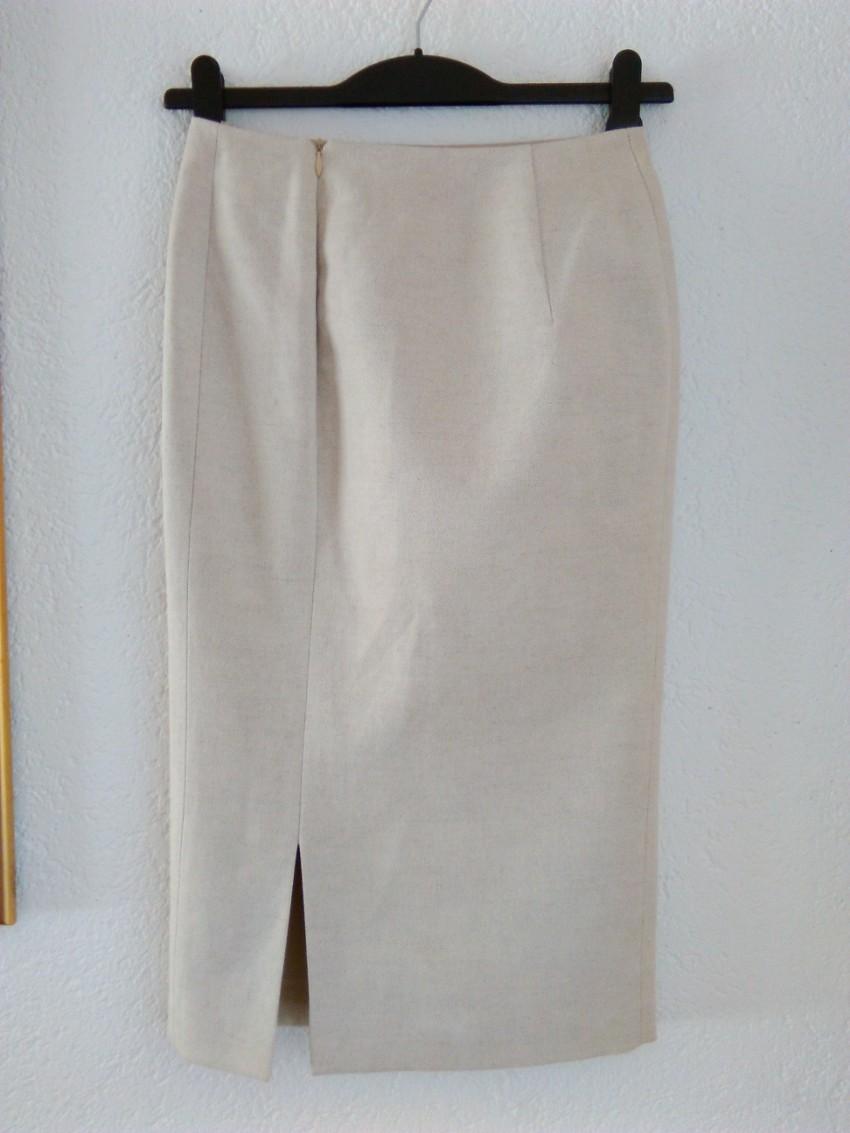 Prada linen and cotton-blend pencil skirt