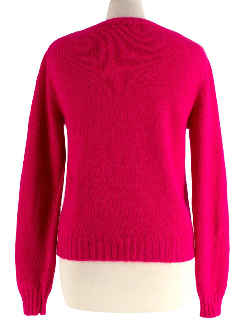 Max Mara Weekender Neon Pink Wool Sweater