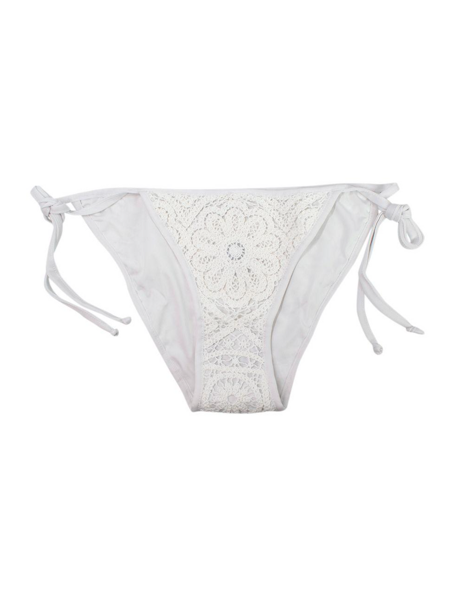 Borgo De Nor x Talia Collins White Crochet Divona Tie Bikini