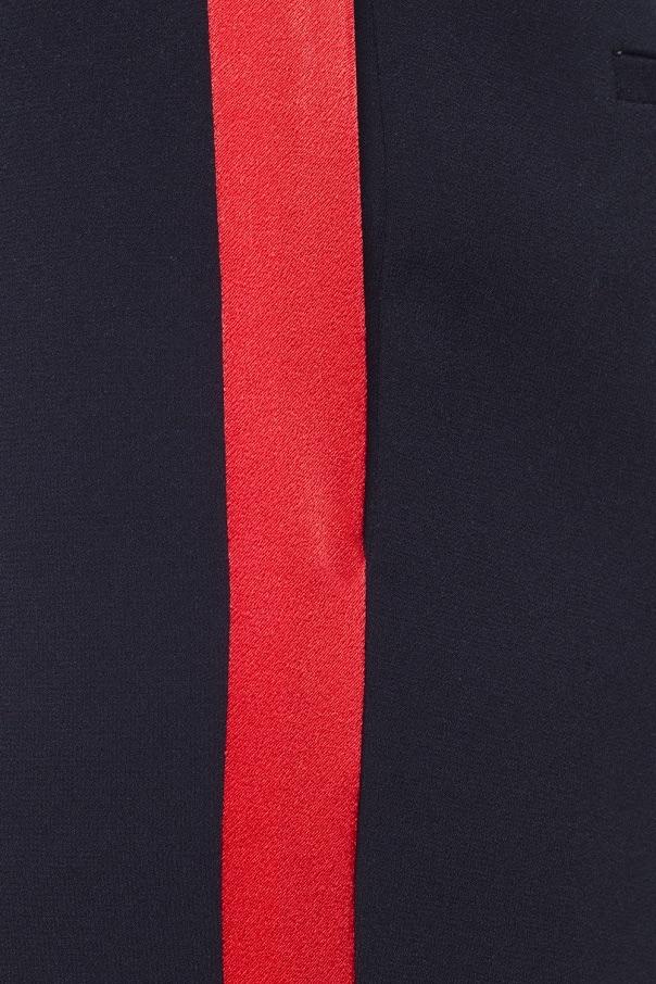 Navy Tailored Trousers with Red Side Stripe