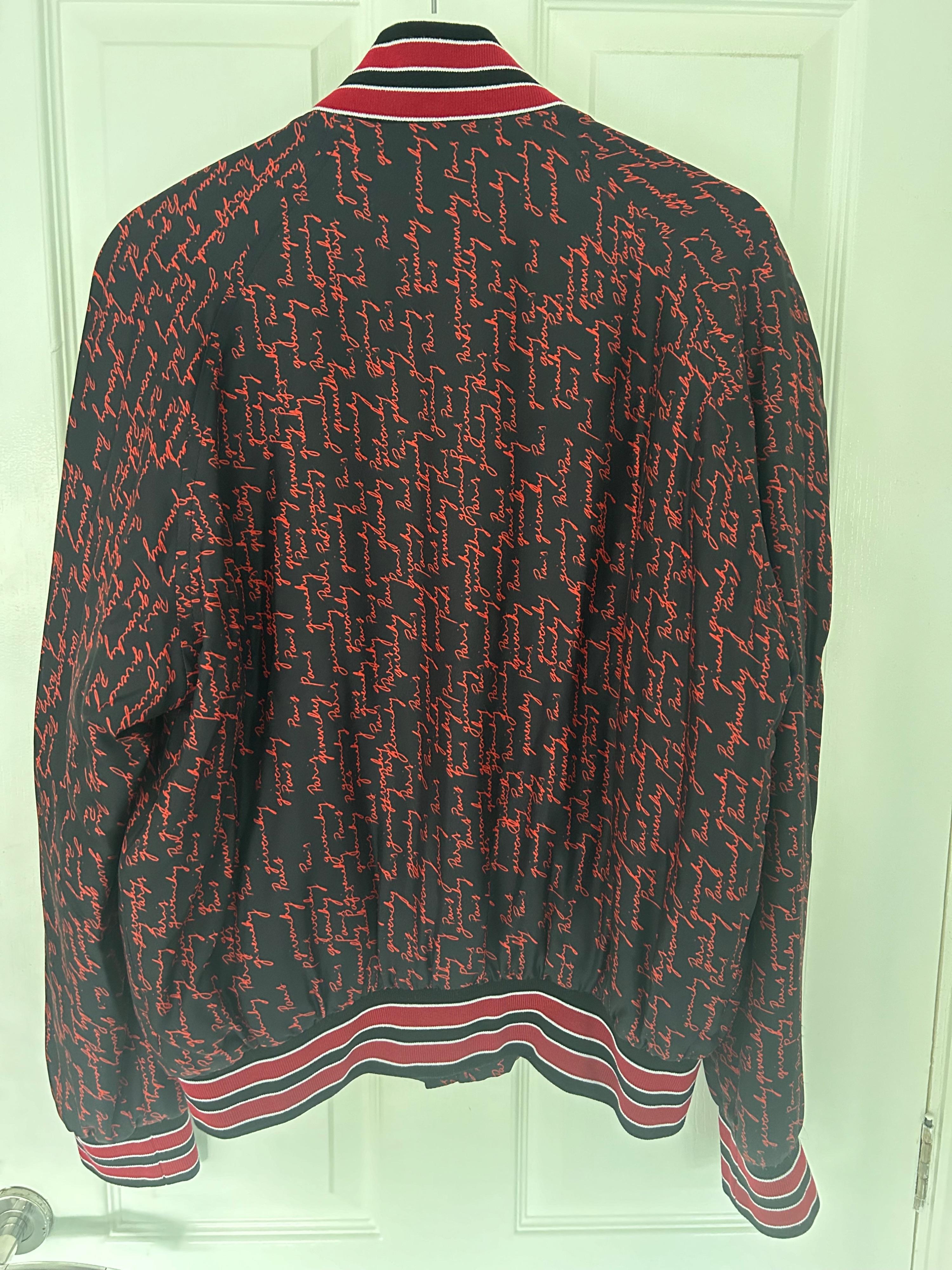 Givenchy Black and Red Silk Bomber Jacket