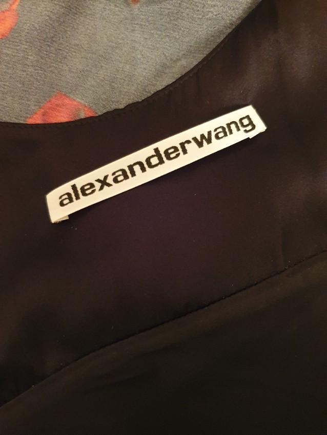 Alexander Wang Draped Satin Floral Print Mini Dress