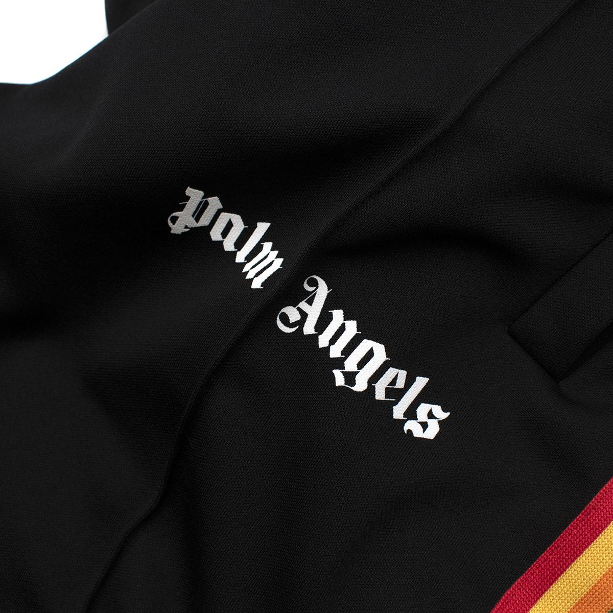 Palm Angels Black Rainbow Side Straps Track Pants