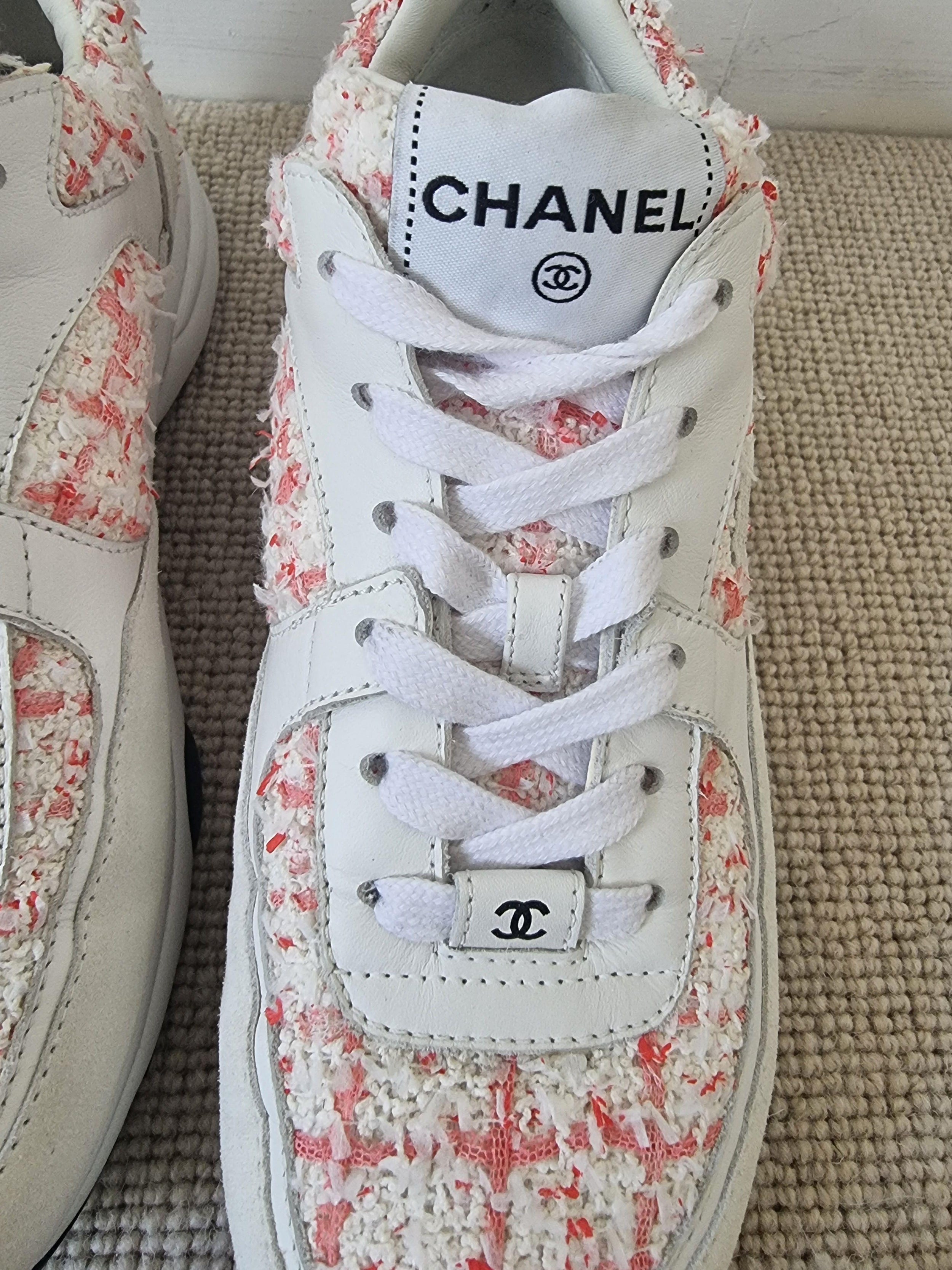 Chanel CC Tweed Trainers