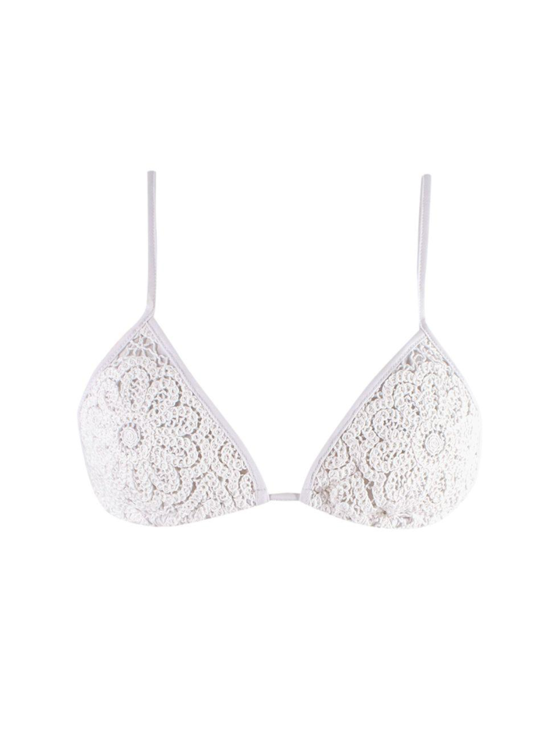 Borgo De Nor x Talia Collins White Crochet Divona Tie Bikini