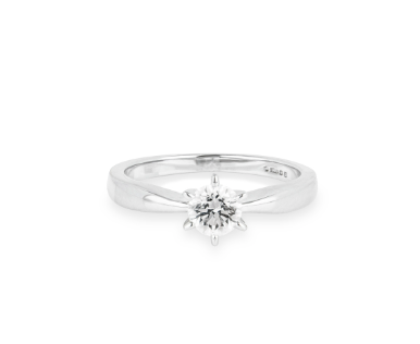 platinum & brilliant cut white diamond solitaire ring 52.5EU