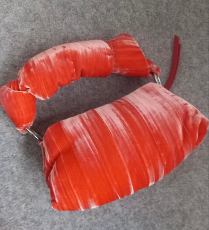 Dries Van Noten Orange Velvet Knot Bag
