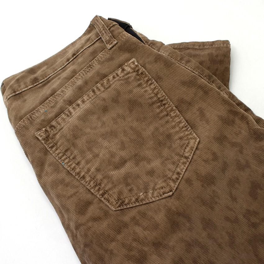 Current Elliott Brown Corduroy Leopard Print Jeans