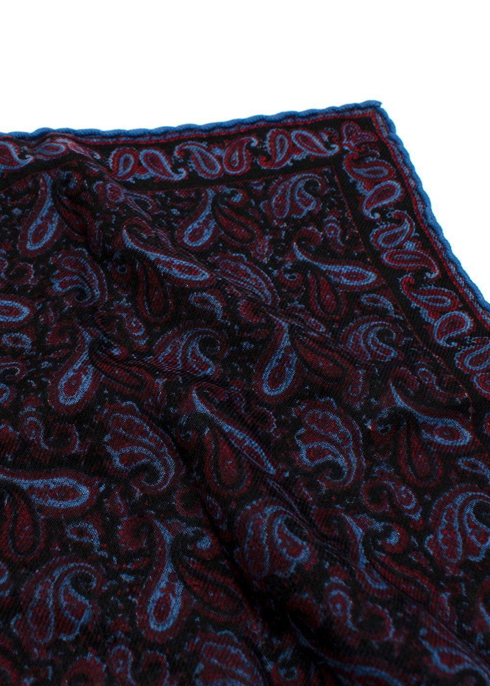Navy Paisley Pocket Square