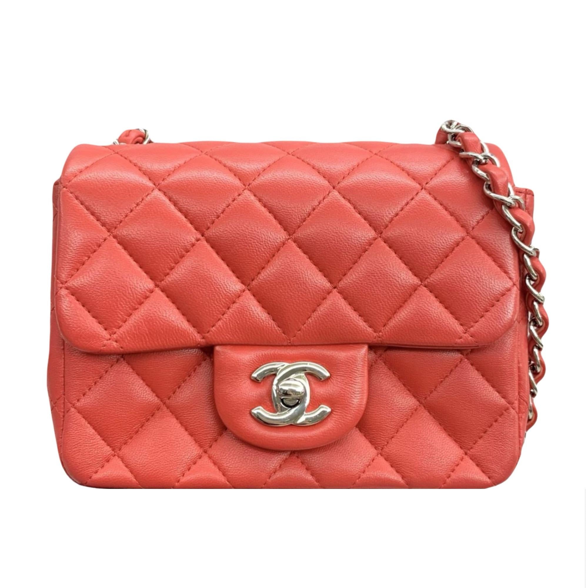 Chanel Quilted Leather Mini Square Flap Bag